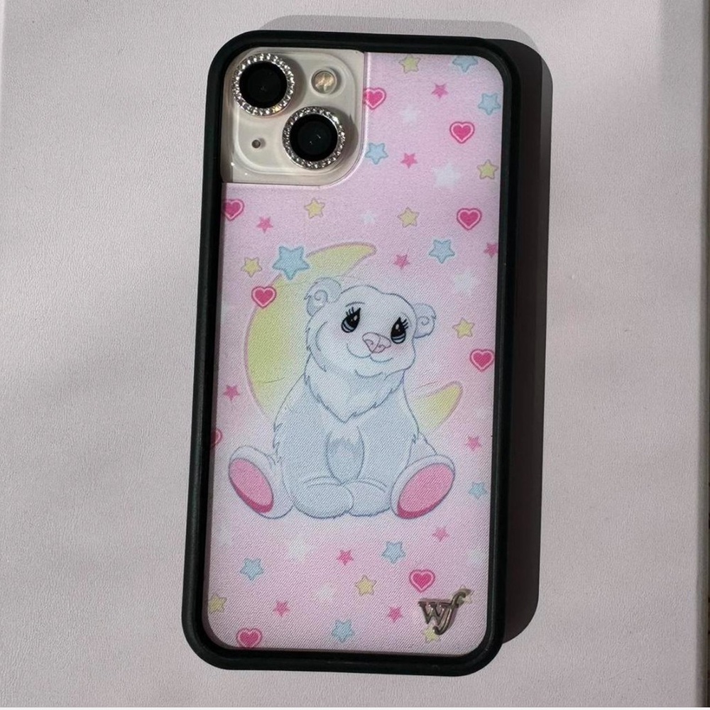 Wildflower Cute Pastel Bear Phone Case with Moon & Stars iPhone 13